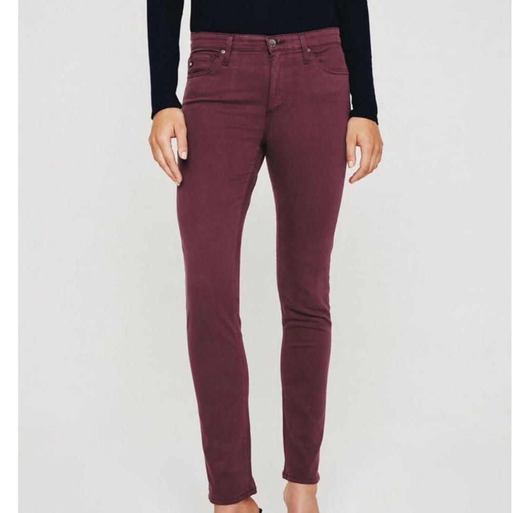 AG STILT LIKE NEW CIGARETTE LEG JEANS IN SOFT PIMA COTTON FABRICATION COLOR PLUM - Picture 8 of 11